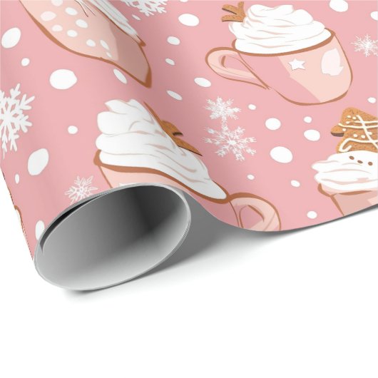 Kerst Cacao Cups & Gingerbread Cookies Cadeaupapier (Rol Hoek)