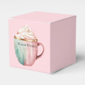 Kerst Cacao Goud Blush Roze Munt Warm Wishes Bedankdoosjes (Voorkant Zijde)
