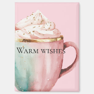 Kerst Cacao Goud Blush Roze Munt Warm Wishes Magneet