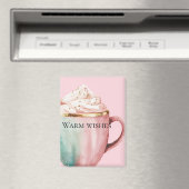 Kerst Cacao Goud Blush Roze Munt Warm Wishes Magneet (Insitu (Vaatwasser))
