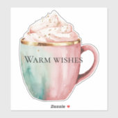Kerst Cacao Goud Blush Roze Munt Warm Wishes Sticker (Vel)