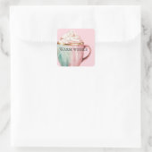 Kerst Cacao Goud Blush Roze Munt Warm Wishes Vierkante Sticker (Tas)