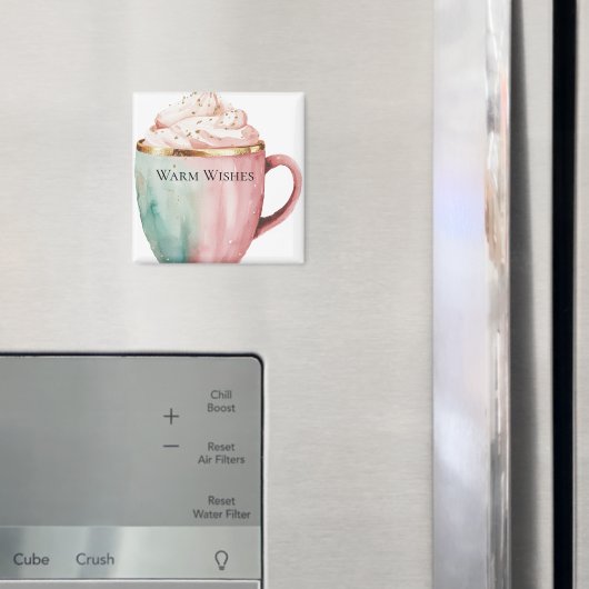 Kerst Cacao Goud Roze Munt Warm Wishes Magneet (Insitu (Koelkast))