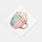 Kerst Cacao Goud Roze Munt Warm Wishes Servet (Hoek)