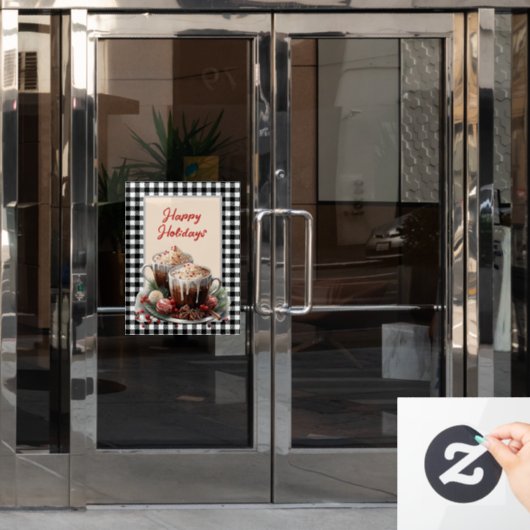 Kerst Cacao  Raamsticker (Kantoordeur)