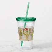 Kerst Cactus Acryl Drinkbeker (Achterkant)