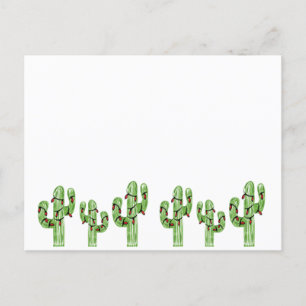 Kerst Cactus Ansichtkaart Feestdagenkaart