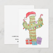 Kerst Cactus Feestdagenkaart (Voorkant / Achterkant)