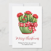Kerst Cactus Feestdagenkaart (Voorkant)