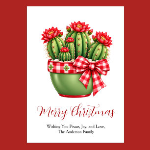 Kerst Cactus Feestdagenkaart