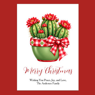 Kerst Cactus Feestdagenkaart