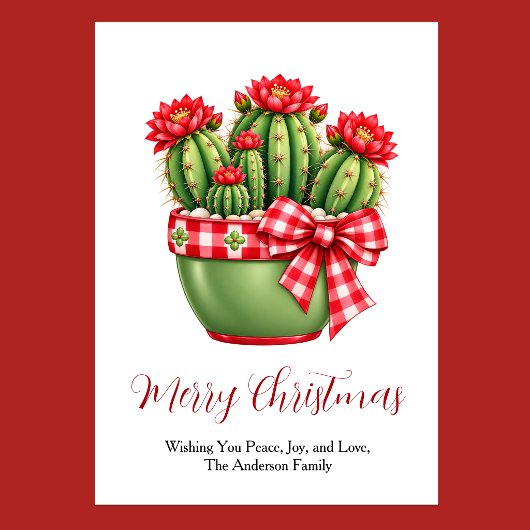 Kerst Cactus Feestdagenkaart