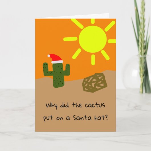 Kerst Cactus Grap Kaart (Voorkant)