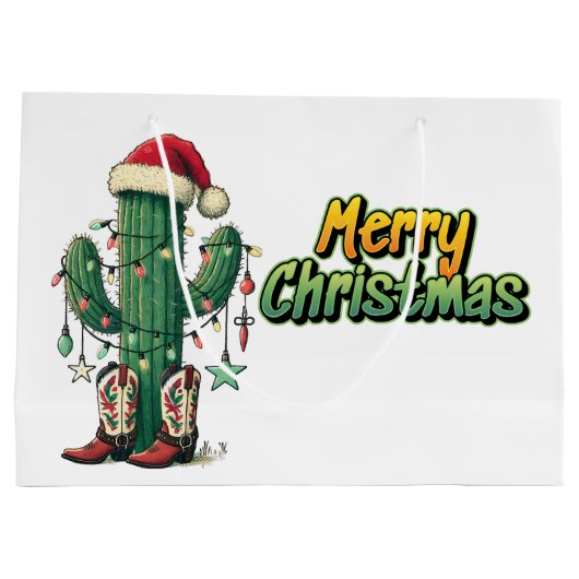 Kerst Cactus  Groot Cadeauzakje (Achterkant)
