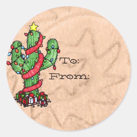 Kerst Cactus Labels (Voorkant)