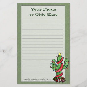 Kerst Cactus Stationery Briefpapier