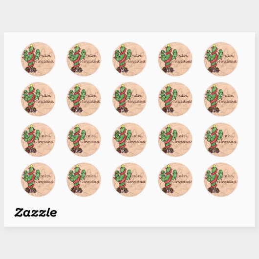 Kerst Cactus Stickers (Vel)