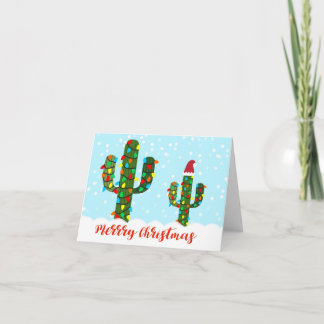 Kerst Cactus, Versierde Cactus Kerstkaart Kaart