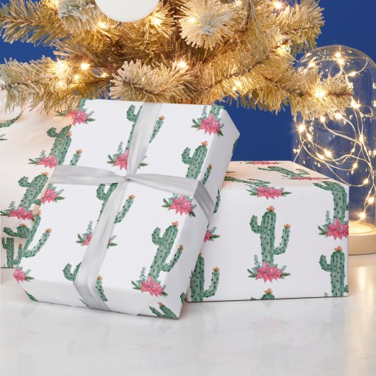 Kerst Cactus Western Patroon Cadeaupapier (Feestdagen)