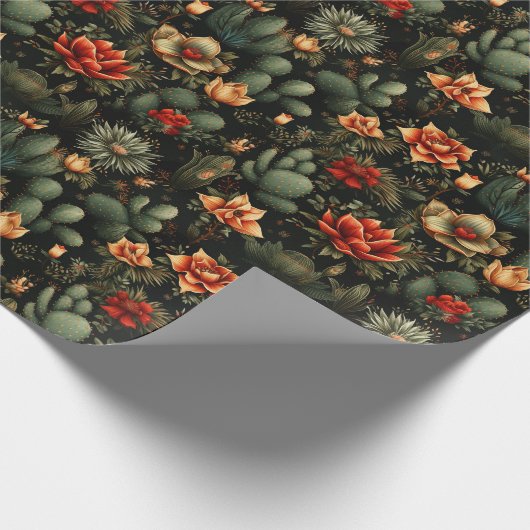 Kerst-Cactus-woestijn - zuidwesten Cadeaupapier (Hoek)