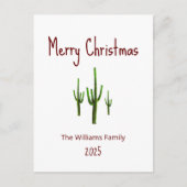 Kerst-Cactus-woestijn - zuidwesten Feestdagenkaart (Voorkant)