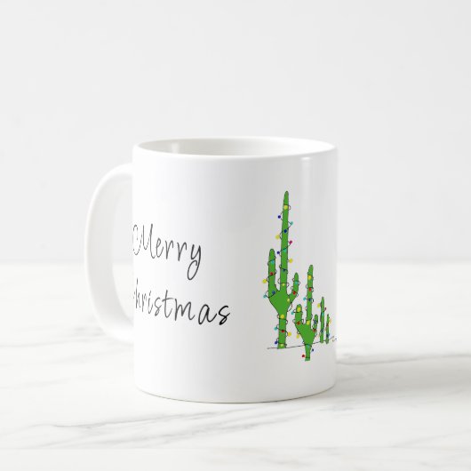 Kerst-Cactus-woestijn - zuidwesten Koffiemok (Voorkant links)