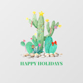Kerst Cactus Zuidwest Woestijn Vakantie Raamsticker (Vel)