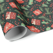 Kerst cadeau doos verpakken patroon cadeaupapier (Rol Hoek)