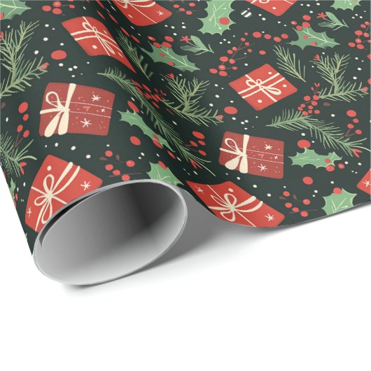 Kerst cadeau doos verpakken patroon cadeaupapier (Rol Hoek)