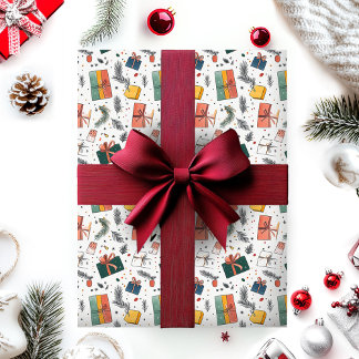 Kerst cadeau doos verpakken patroon cadeaupapier