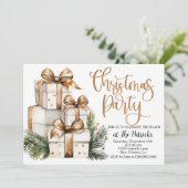 Kerst cadeau feest uitnodiging (Staand voorkant)