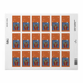 Kerst cadeau label met schattig beer (Full Sheet)