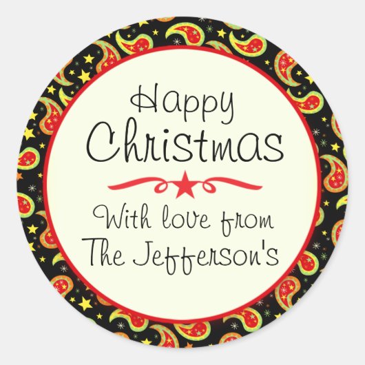 Kerst cadeau label sticker (Voorkant)