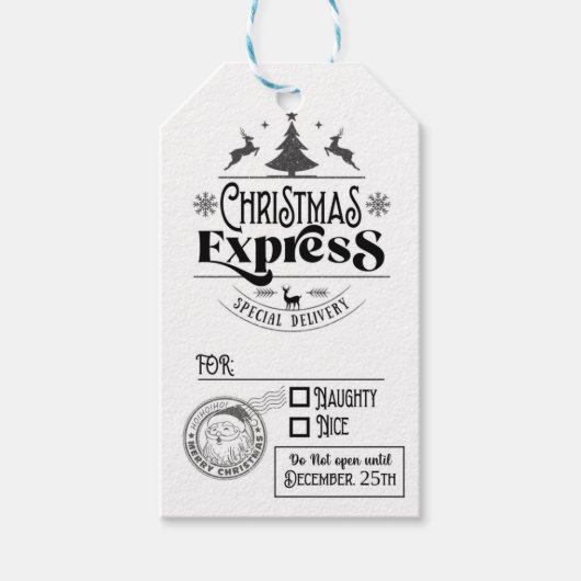 Kerst cadeau label, vakantie Labels, Cadeaulabel (Voorkant)