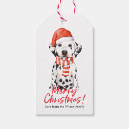 Kerst cadeau tags schattig Dalmatische puppy Cadeaulabel