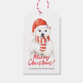Kerst cadeau tags schattig polar beer cadeaulabel