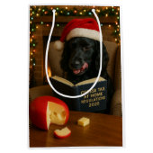 Kerst cadeau tas Kerst zwart Werken Cocker Medium Cadeauzakje (Voorkant)