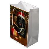 Kerst cadeau tas Kerst zwart Werken Cocker Medium Cadeauzakje (Achterkant Gekanteld)