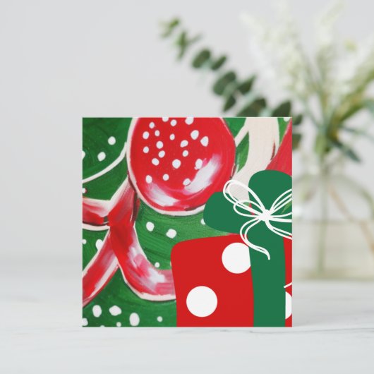 Kerst cadeau Wenskaart (Staand voorkant)