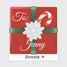 Kerst cadeau wrap lint naam tag