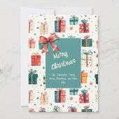 Kerst  Cadeaupakketten Flat Holiday Kaart (Voorkant)