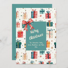 Kerst  Cadeaupakketten Flat Holiday Kaart