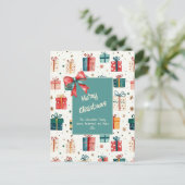 Kerst  Cadeaupakketten Post Kaart (Staand voorkant)