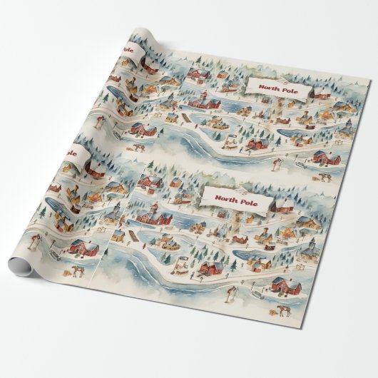 kerst cadeaupapier (Uitgerold)