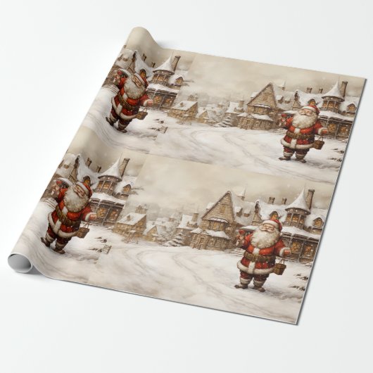 kerst cadeaupapier (Uitgerold)