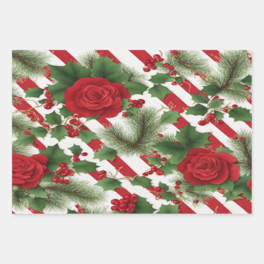 Kerst cadeaupapier + in rood en groen (Voorkant 2)