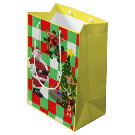 Kerst Cadeautasjes Medium Cadeauzakje (Achterkant Gekanteld)