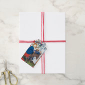 KERST CADOOS ETIKET MARIA OP EZEL SCHILDERIJ CADEAULABEL (Met Touw)