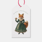 KERST CADOUKAARTJE VINTAGE VOS CADEAULABEL (Voorkant)
