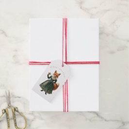 KERST CADOUKAARTJE VINTAGE VOS CADEAULABEL